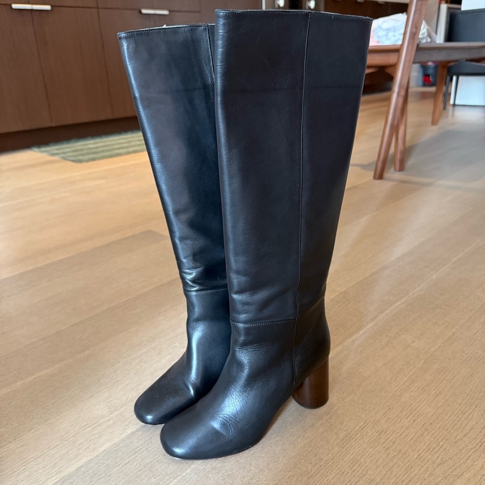 Sandro Leather Knee-High Boots